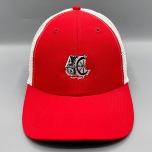 Jennings Mills Country Club Hat Mens Imperial Red Golf Cap Mesh Trucker Snapback
